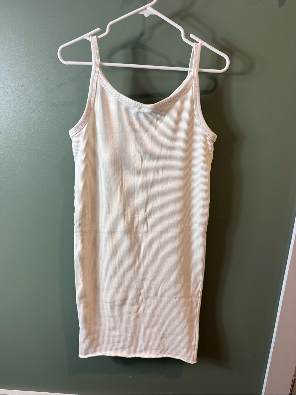 Classic Cream Ribbed Dress - Picture 5 of 9